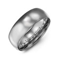 Men's polished tungsten dome ring with an 8 mm width