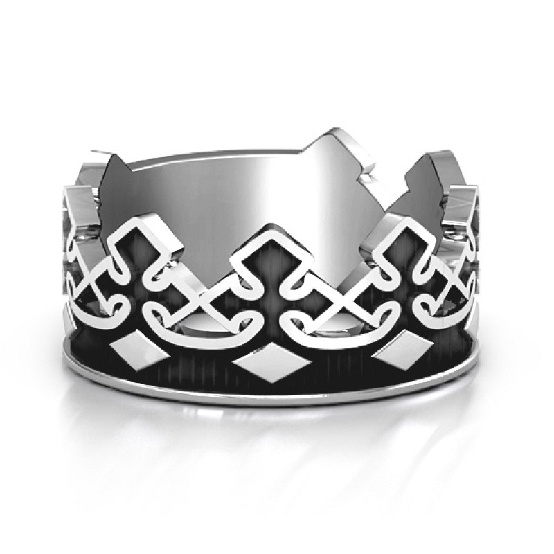 Men's Regal Crown Band Men's Regal Crown Band ring in oxidized sterling silver