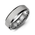 Men's tungsten ring with a satin-finish centre and polished band