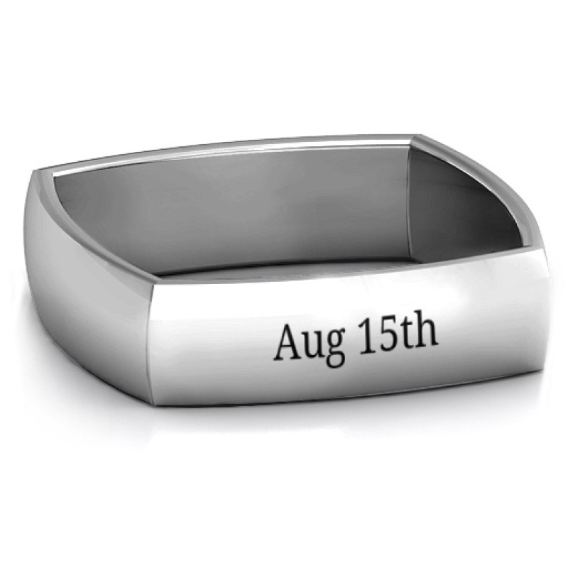 Men's Square Comfort-Fit Band Men's square comfort-fit band ring