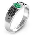 Men's Trinity Knot Ring with Oval Stone Men's Trinity Knot Ring with oval centre stone