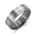 Men's tungsten inlay band ring