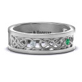 Men's two-stone interwoven infinity band ring