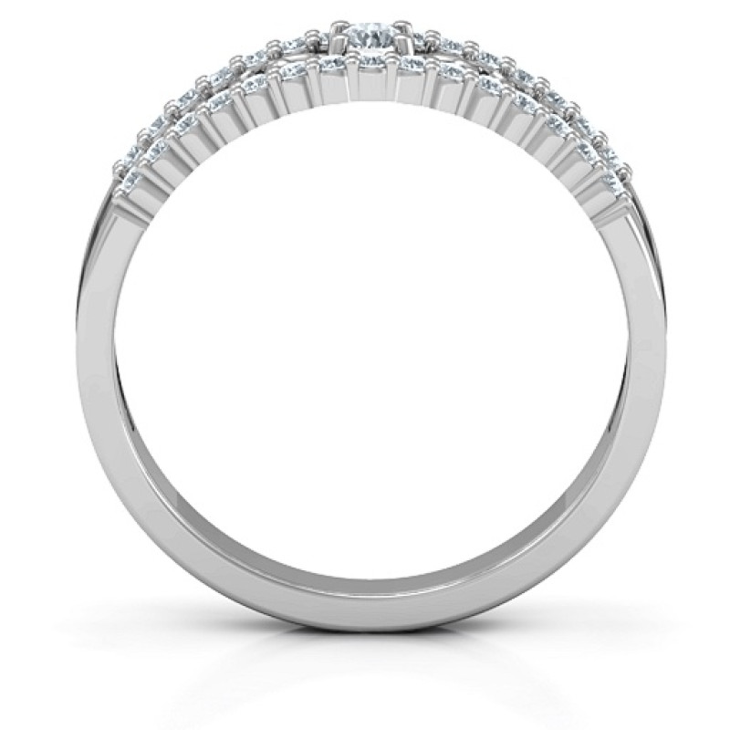 Mesmeric Love Ring with central round stone and filigree-detailed band