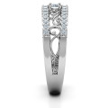 Mesmeric Love Ring with central round stone and filigree-detailed band