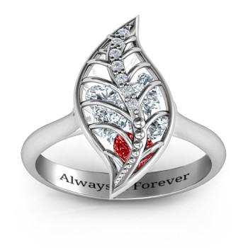 Mint to Be Cage Leaf Ring with Accents Mint to Be Cage Leaf Ring with Accents