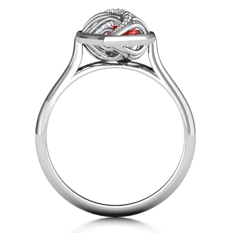 Mint to Be Cage Leaf Ring with Accents side view