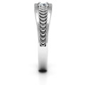 Modern Elegance Band Ring with open ribbing and a round centre stone