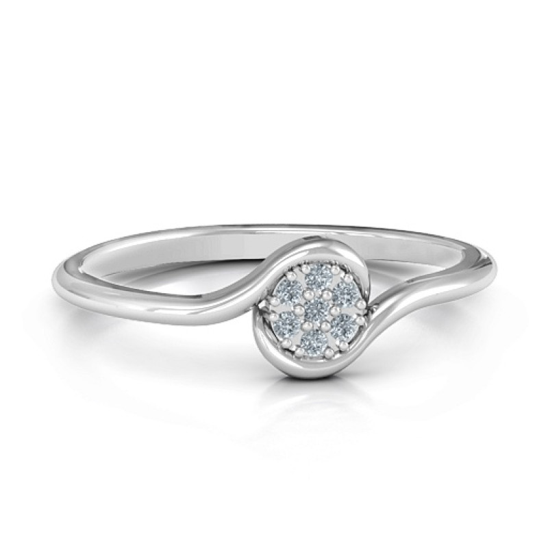 Modern Flair Personalised Ring Modern Flair Ring with a central seven-stone round cluster