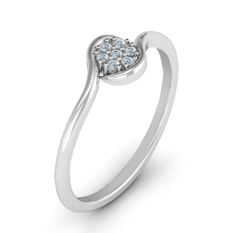 Modern Flair Personalised Ring Modern Flair Ring with a central seven-stone round cluster