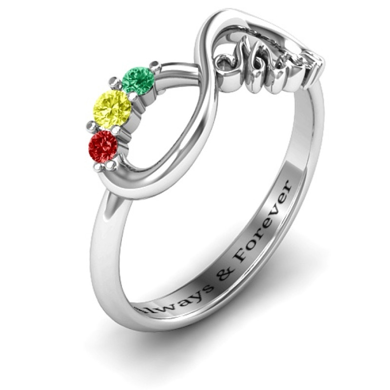 Mom's Infinite Love Ring with 2 to 10 Stones Mom's Infinite Love Ring with 2 to 10 stones