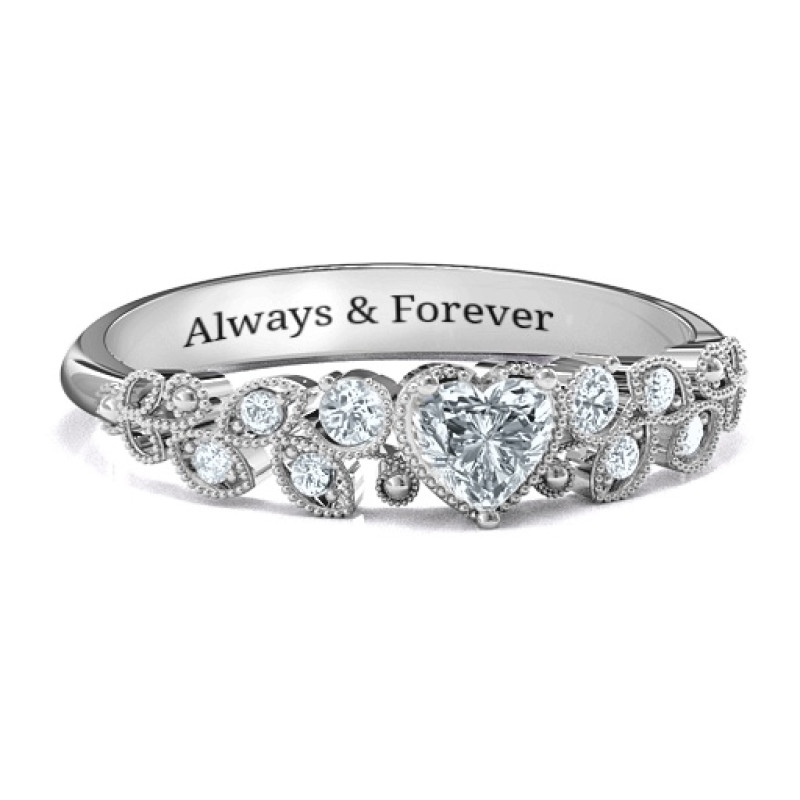 Natural Beauty Leaf Ring with Accents Natural Beauty Leaf Ring with Accents personalised birthstone ring