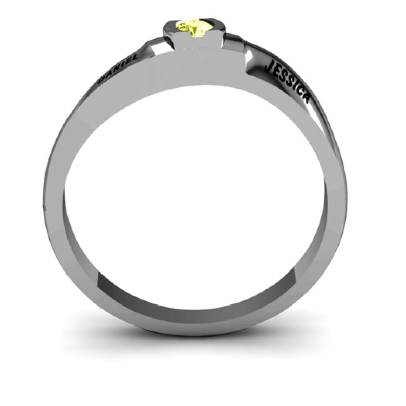 Open Bezel Set Swirl Ring additional gallery view