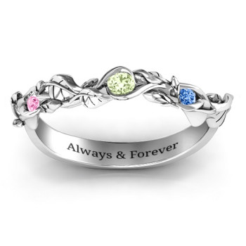 Organic Leaf Accented Band Organic Leaf Accented Band