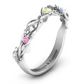 Organic Leaf Accented Band personalised ring