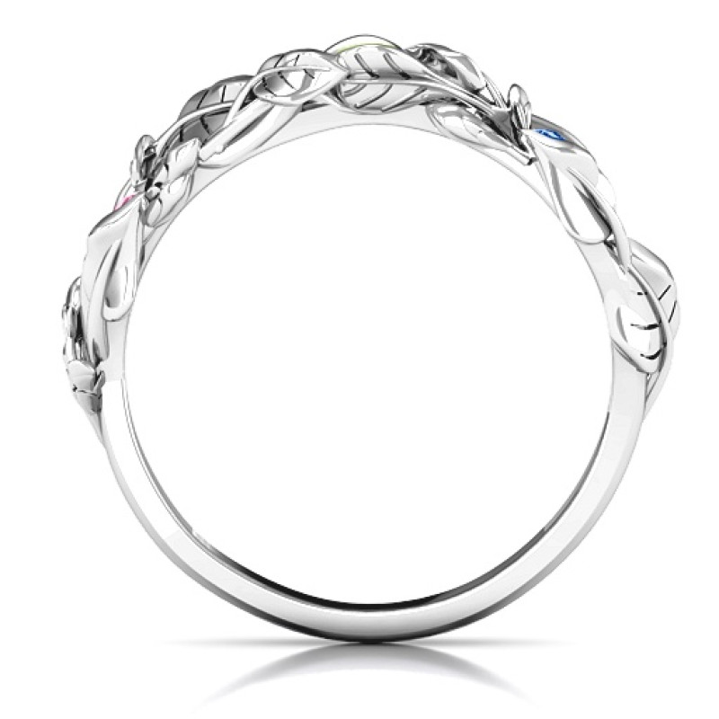 Organic Leaf Accented Band personalised ring