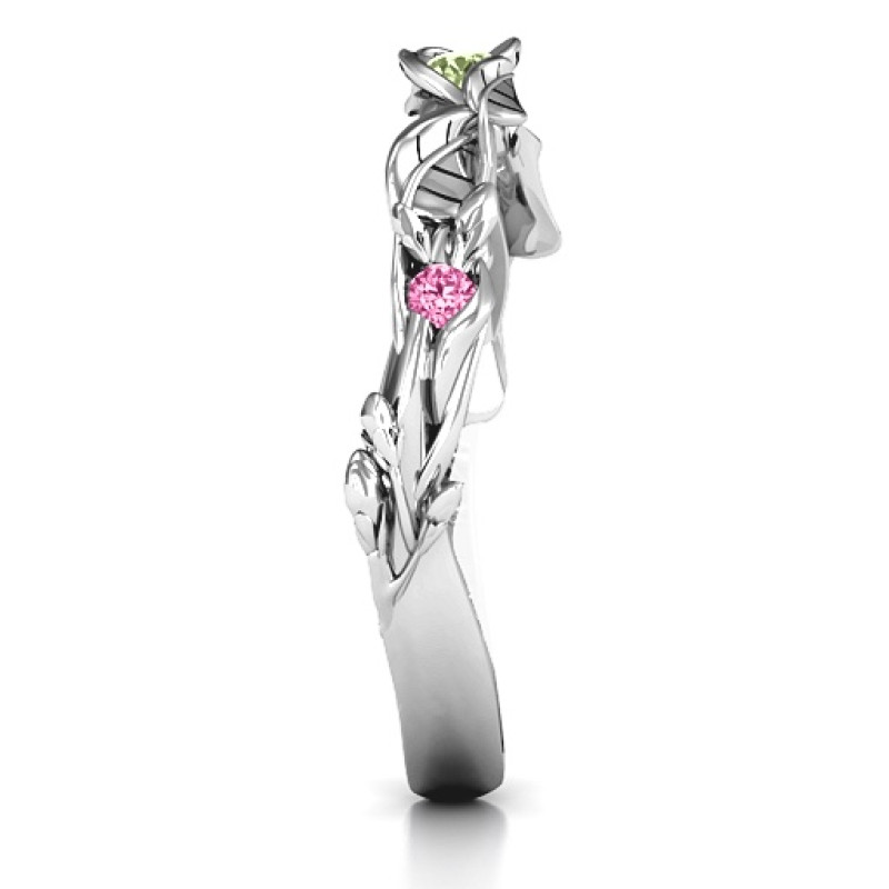 Organic Leaf Accented Band personalised ring
