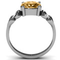 Oval Solitaire Ring with Surrounding Hearts Oval solitaire ring with surrounding hearts