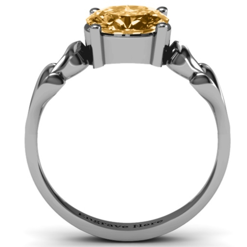 Oval Solitaire Ring with Surrounding Hearts Oval solitaire ring with surrounding hearts
