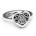 Oxidized Silver Celtic Heart Ring Oxidized sterling silver Celtic heart ring with Trinity Knot detail
