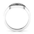 Oxidized Silver Celtic Heart Ring Band Oxidized silver Celtic heart ring band view