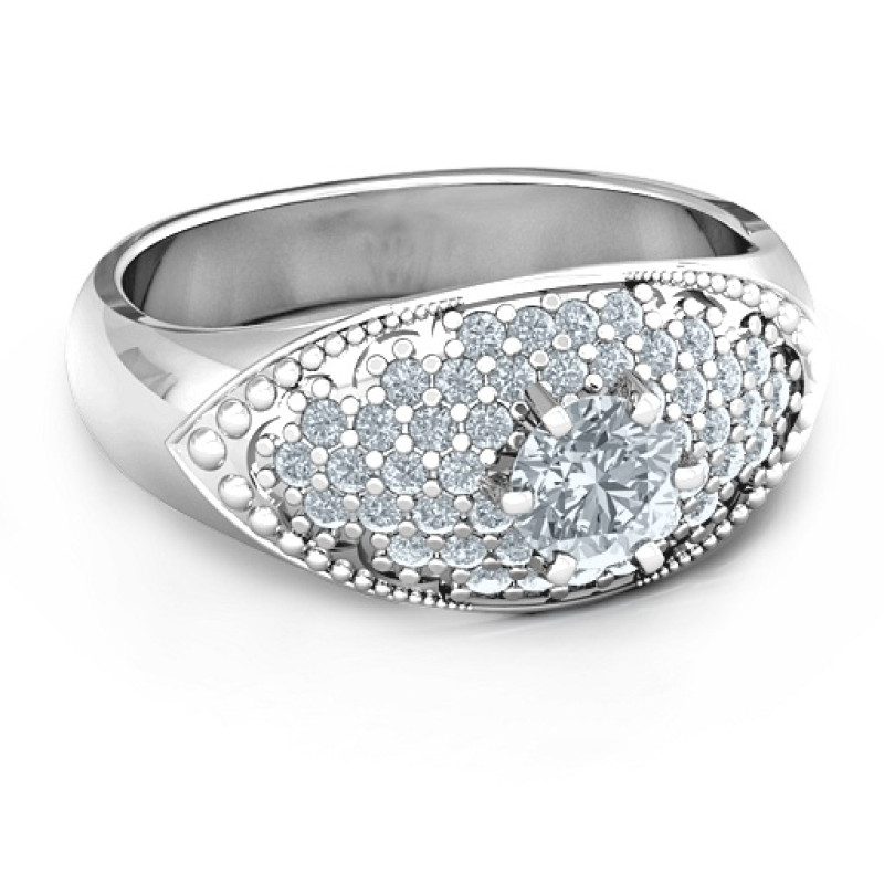 Paved in Love Ring Paved in Love engagement ring with a round centre stone and pavé accent stones