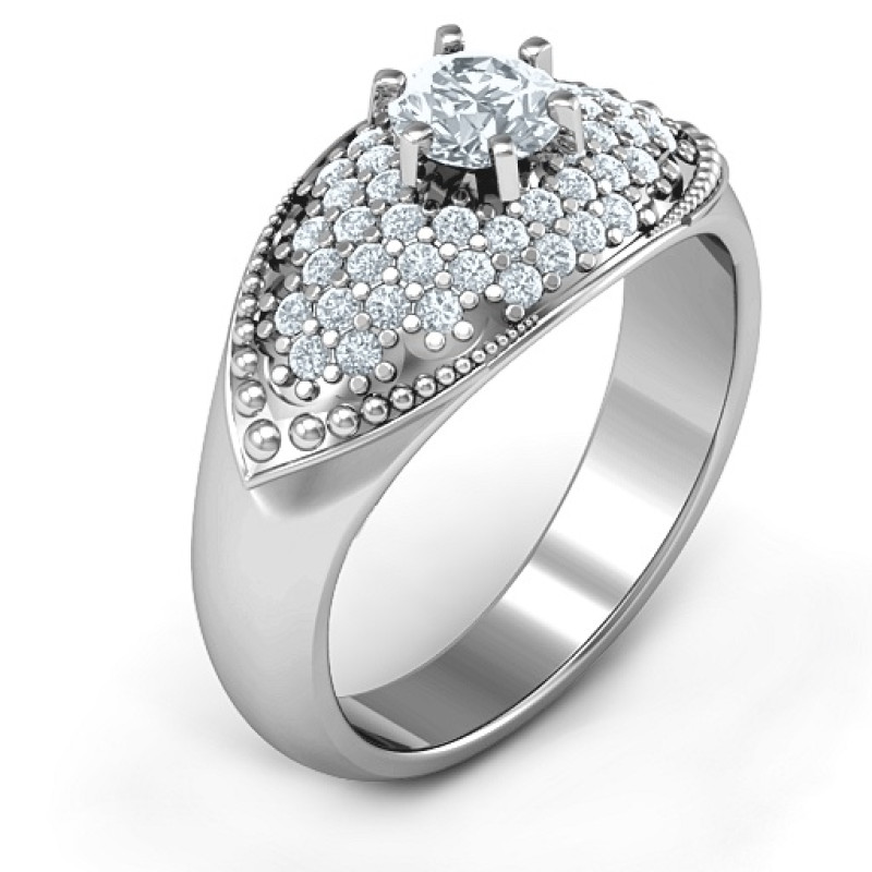 Paved in Love Ring Paved in Love engagement ring with a round centre stone and pavé accent stones