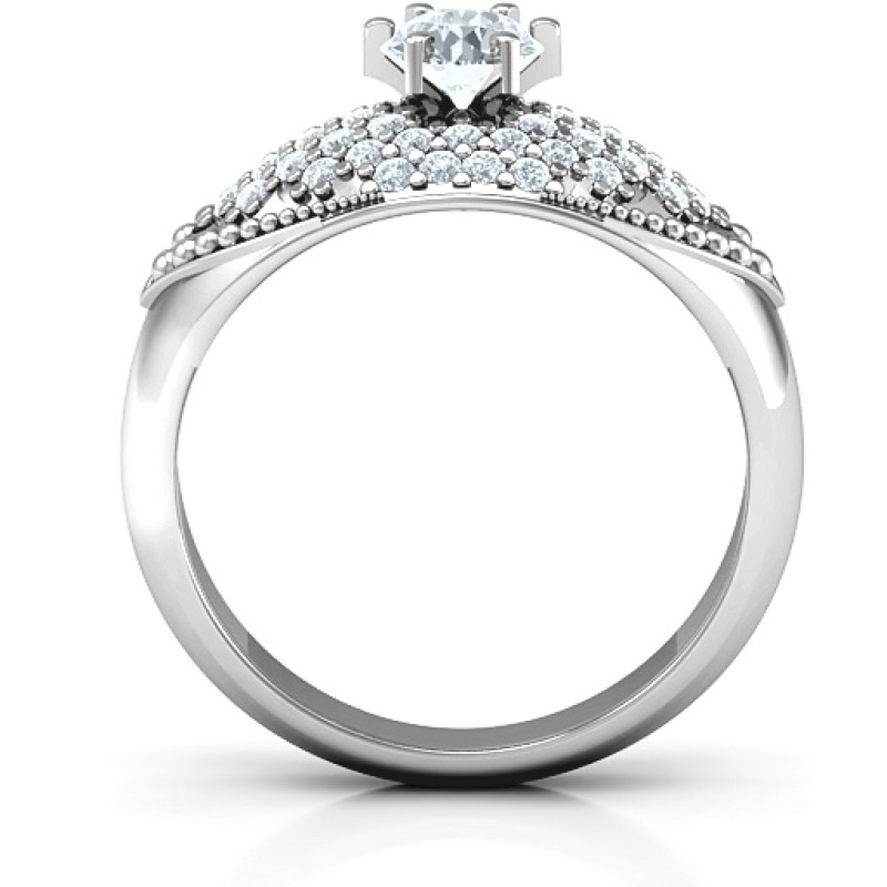 Paved in Love Ring Paved in Love engagement ring with a round centre stone and pavé accent stones