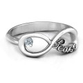 Peace Infinity Ring with a round stone
