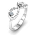 Peace Infinity Ring with a round stone