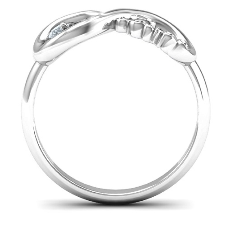 Peace Infinity Ring with a round stone