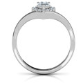 Peak of Love Ring with heart-cut centre stone and halo