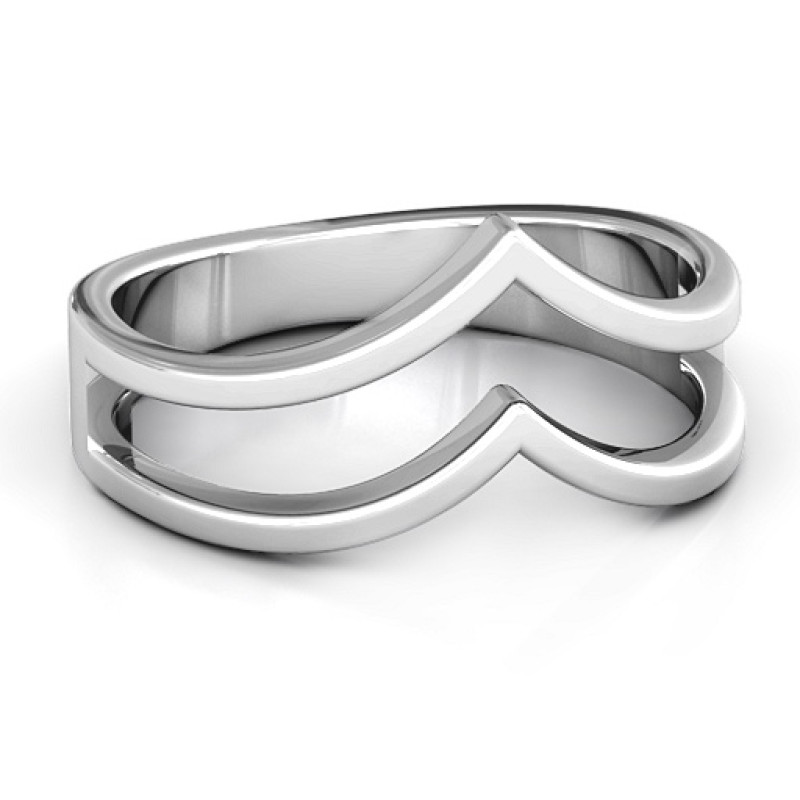 Peaks and Valleys Geometric Ring Peaks and Valleys geometric double-V ring