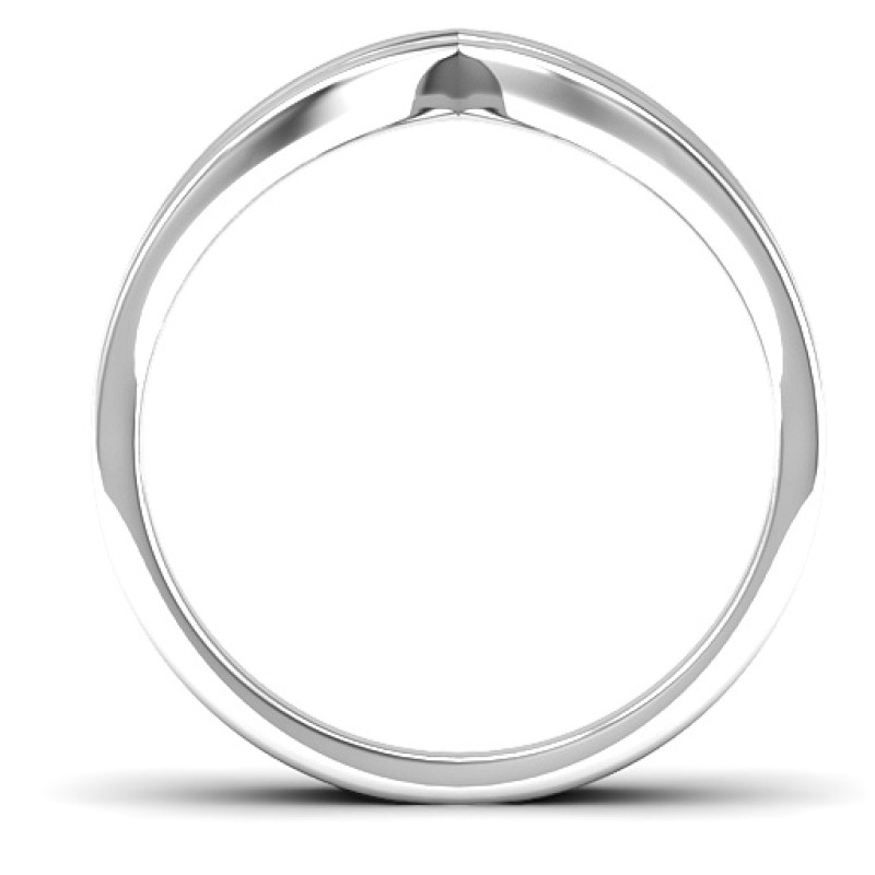 Peaks and Valleys Geometric Ring - Product View Peaks and Valleys geometric double-V ring product view