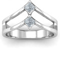 Peaks and Valleys Geometric Ring - Alternate View Peaks and Valleys geometric ring with princess-cut stones, alternate view