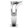 Peaks and Valleys Geometric Ring - Product View Peaks and Valleys geometric ring with princess-cut stones, product view