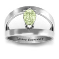 Pear With Flair ring with a pear-cut stone and split-shank detailing