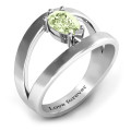 Pear With Flair ring with a pear-cut stone and split-shank detailing