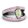 Pear With Flair Ring with Accents Pear-cut ring with accent stones and split-shank detail