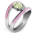 Pear With Flair Ring with Accents Detail Pear-cut ring with split-shank accent detail