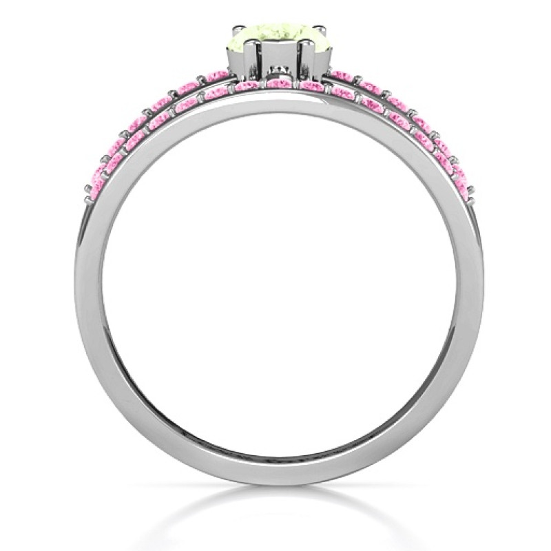 Pear With Flair Ring with Accents View Pear-cut ring with round accent stones