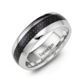 Polished Cobalt Ring Polished cobalt and black ceramic men's ring
