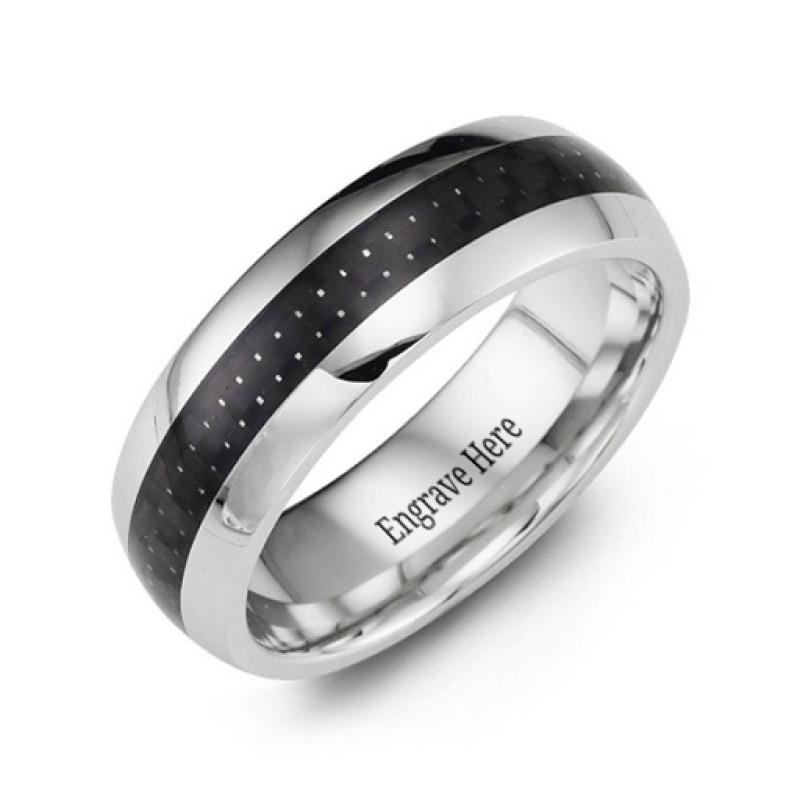 Polished Cobalt Ring Polished cobalt and black ceramic men's ring