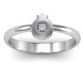 Pomegranate Ring with Chai Symbol Pomegranate Ring with Chai symbol and round stone