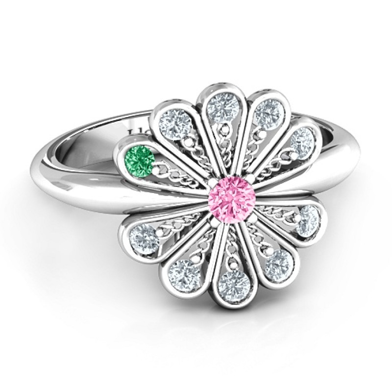 Pretty As A Peacock Personalised Birthstone Ring Pretty As A Peacock personalised birthstone ring