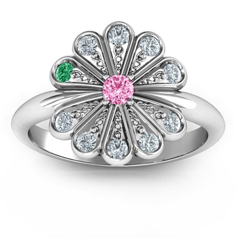 Pretty As A Peacock Personalised Birthstone Ring Pretty As A Peacock personalised birthstone ring