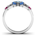 Princess Centre Infinity Ring with square centre stone and surrounding round stones