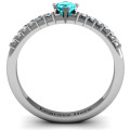 Princess centre stone ring with twin accent rows, gallery view