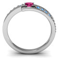 Princess cut ring with accent stones product view