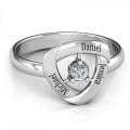 Personalised Protective Shield Ring Personalised Protective Shield Ring with centre stone